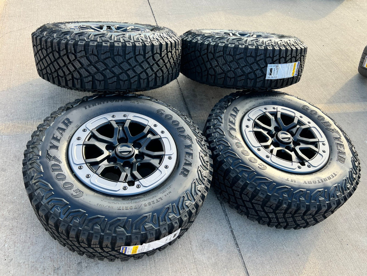 17" Ford Ranger Raptor Beadlock wheels rims Bronco 2024 2025 2026 NEW GOODYEAR Texas Truck Tire