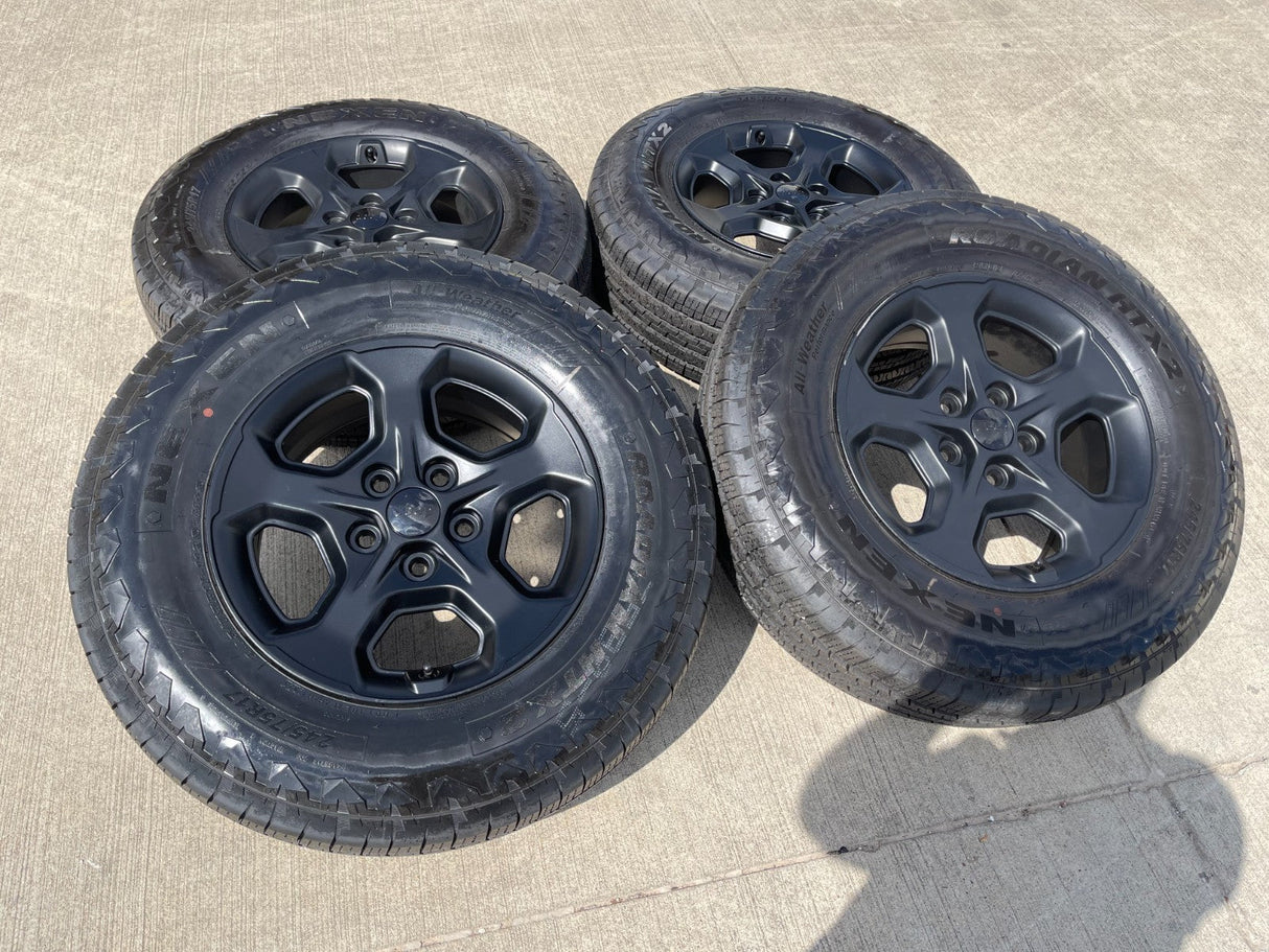 17" Jeep Wrangler Gladiator RUBICON OEM 9236 wheels rims tires NEXEN DISCOUNTED Texas Truck Tire