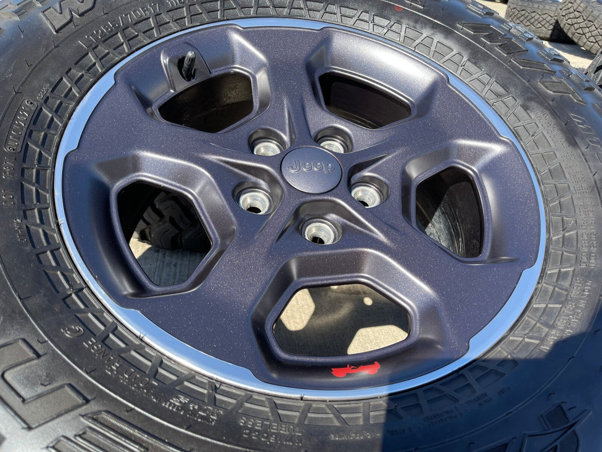 17" Jeep Wrangler Gladiator RUBICON OEM 9236 wheels rims FALKEN M/T Texas Truck Tire
