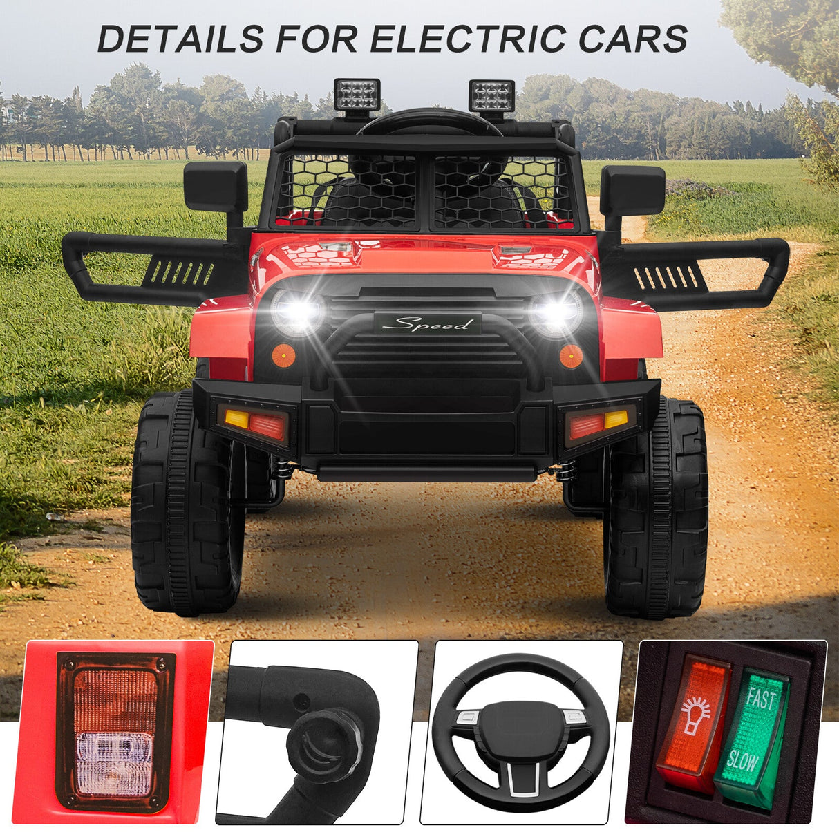 12V Battery-Powered Kids Ride-On Off-Road Truck Toy with Parent Remote Control