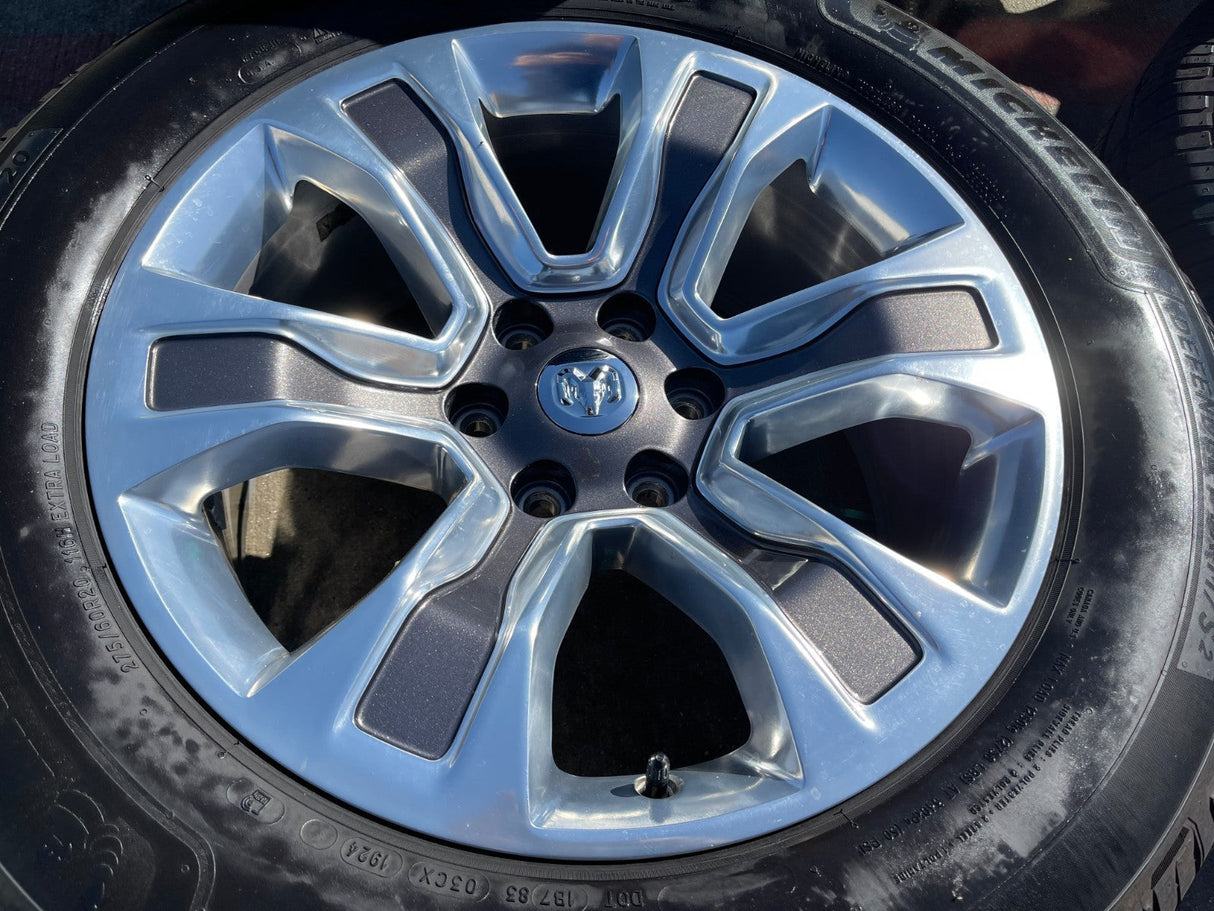 20" Dodge Ram 1500 OEM Laramie Long Horn 2678 2682 wheels rims MICHELIN DEFENDER Texas Truck Tire