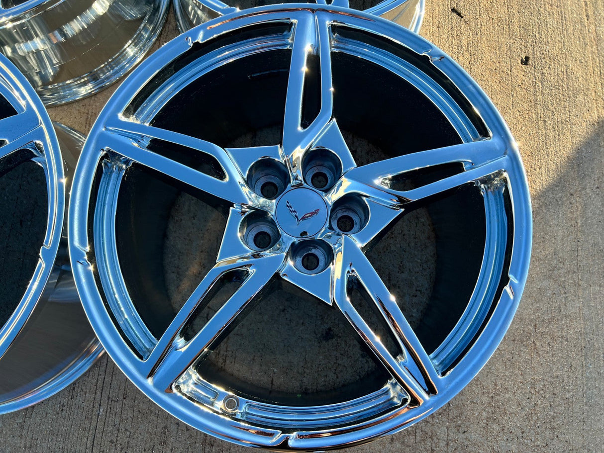 19" + 20" Chevy Corvette C8 OEM Replica rims 14007 14008 2023 2024 2025 USED Texas Truck Tire