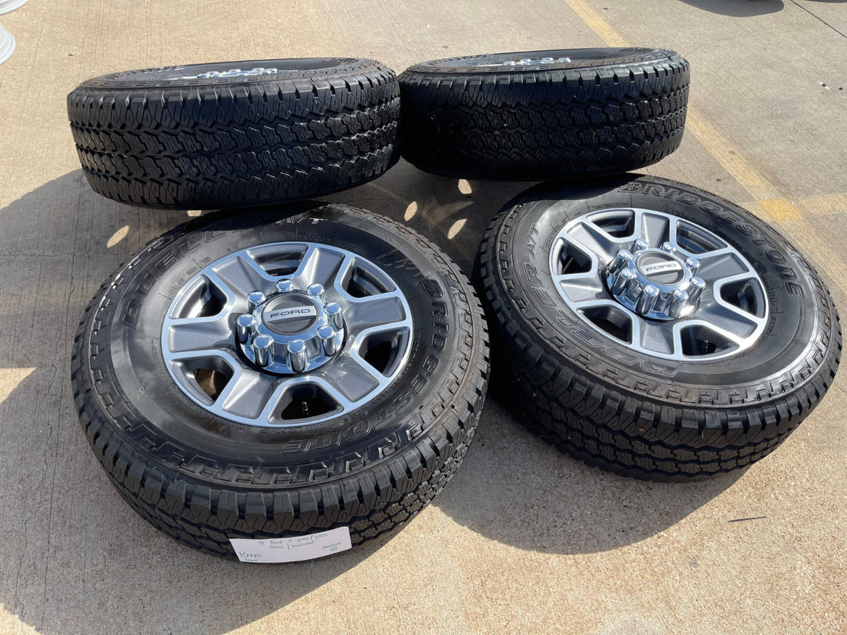 18" Ford F-250 F-350 Lariat FX-4 OEM wheels 10480 10298 tires BRIDGESTONE A/T Texas Truck Tire