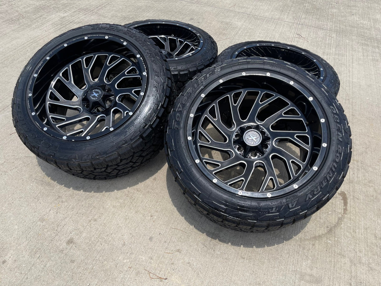 22x12 XTREME FORCE XF- 8 Chevy Silverado Ford F-150 RAM wheels rims 6x139 6x135 Texas Truck Tire