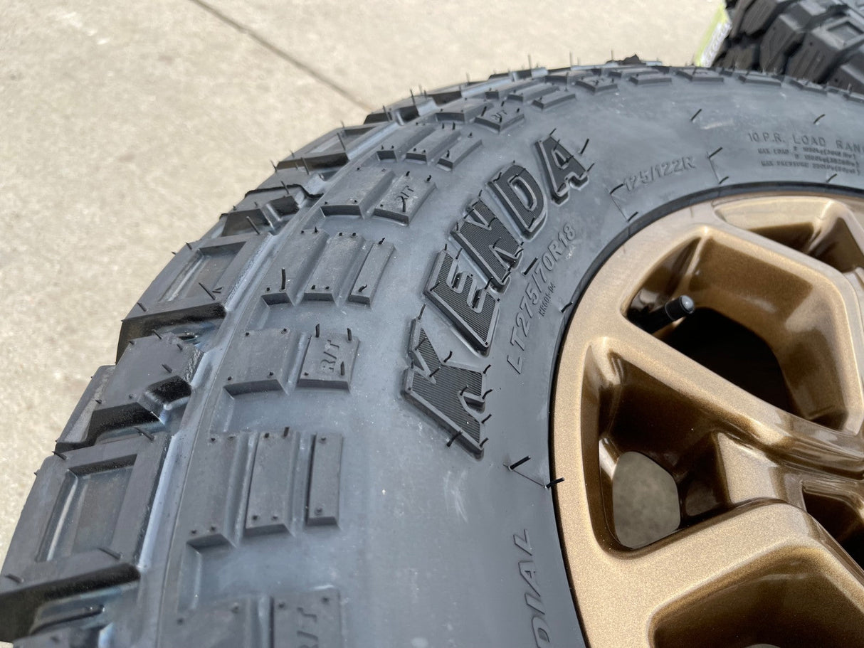 18" Ford F-150 OEM rims wheels 95049 10340 BRONZE Expedition KENDA R/T 33" NEW Texas Truck Tire