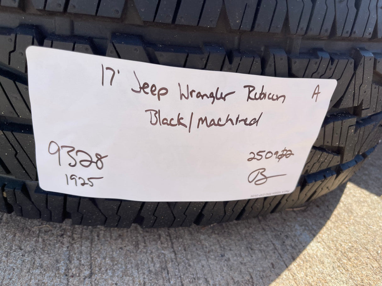 17" Jeep Wrangler Rubicon OEM Black wheels rims 9328 Gladiator 2025 2026 NEW Texas Truck Tire