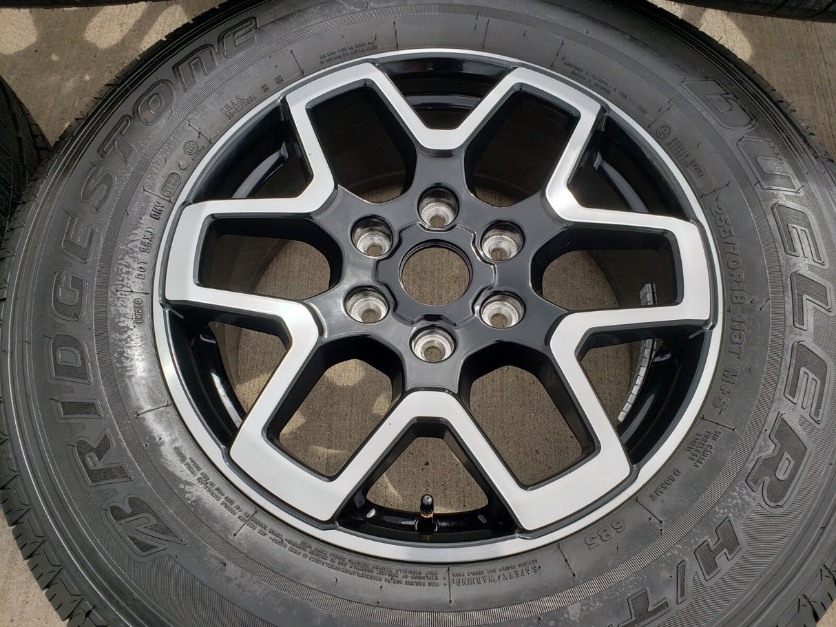18" Ford Bronco wheels rims tires black 95213 Ranger tires BRIDGESTONE DUELER HT Texas Truck Tire