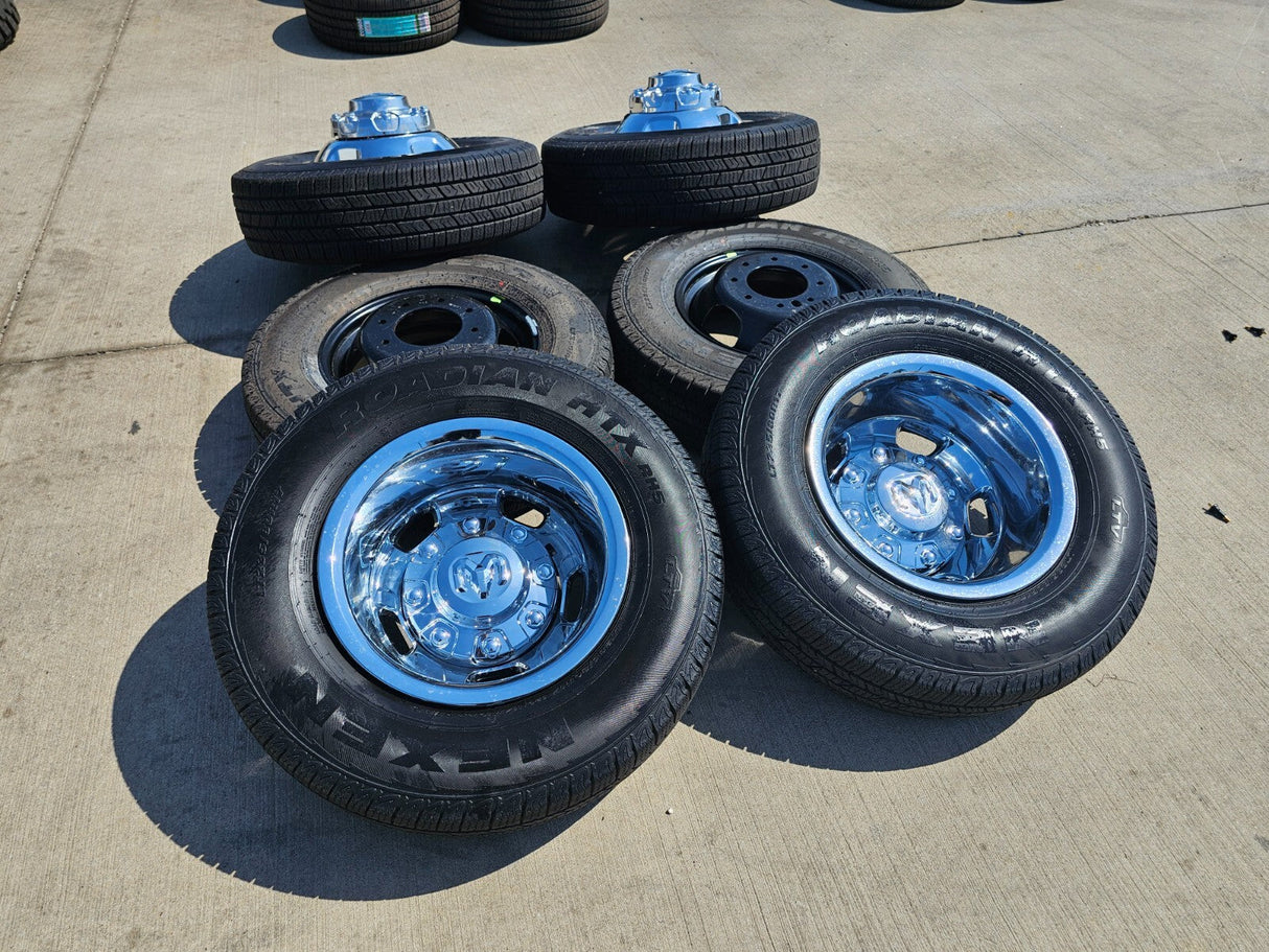 17" Dodge Ram 3500 Dually Laramie 8x200 wheels rims 2703 2704 OEM 2024 2025 NEW Texas Truck Tire