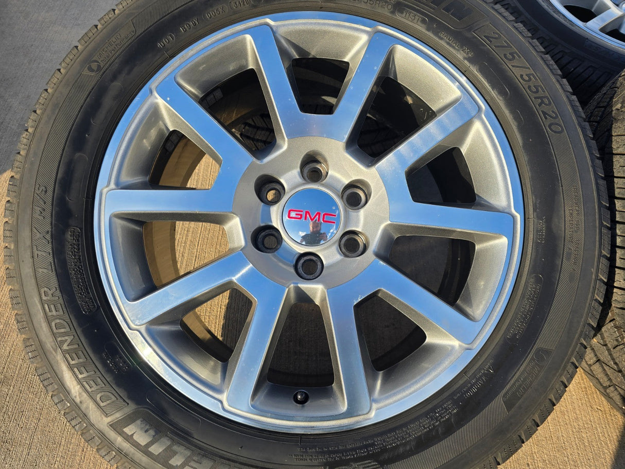 20" GMC Sierra Yukon DENALI OEM wheels rims 5699 5644 MICHELIN DEFENDER LTX M/S2 Texas Truck Tire