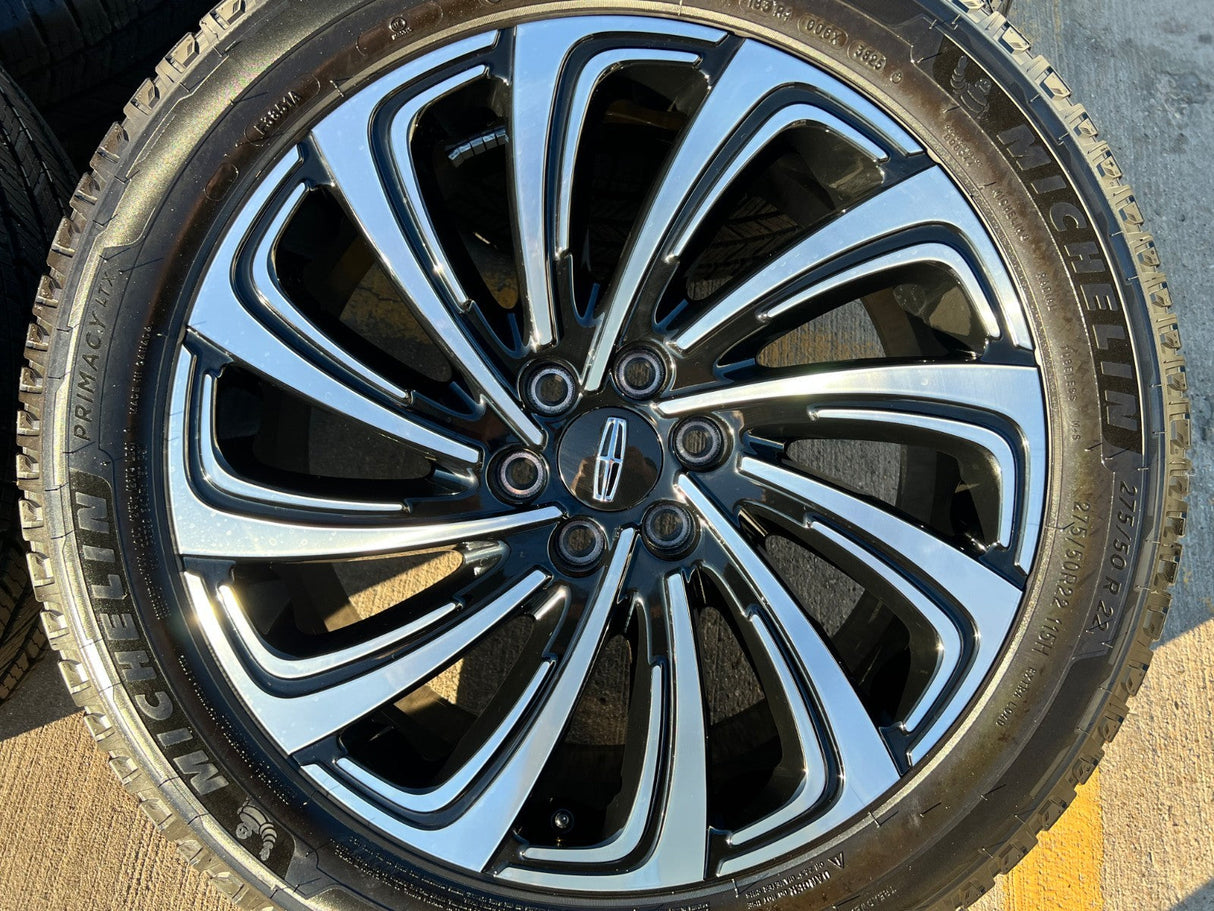 22" Lincoln Navigator OEM 10666 rims wheels BLACK LABEL 2025 2026 MICHELIN NEW Texas Truck Tire