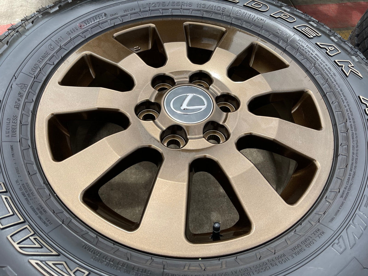 18" Toyota Land Cruiser OEM TRD wheels rims 95952 Tundra Sequoia BRONZE Texas Truck Tire