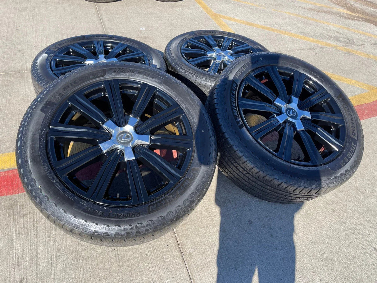 21" Lexus LX570 Toyota Land Cruiser OEM 74341 black wheels rims tires NEW Texas Truck Tire