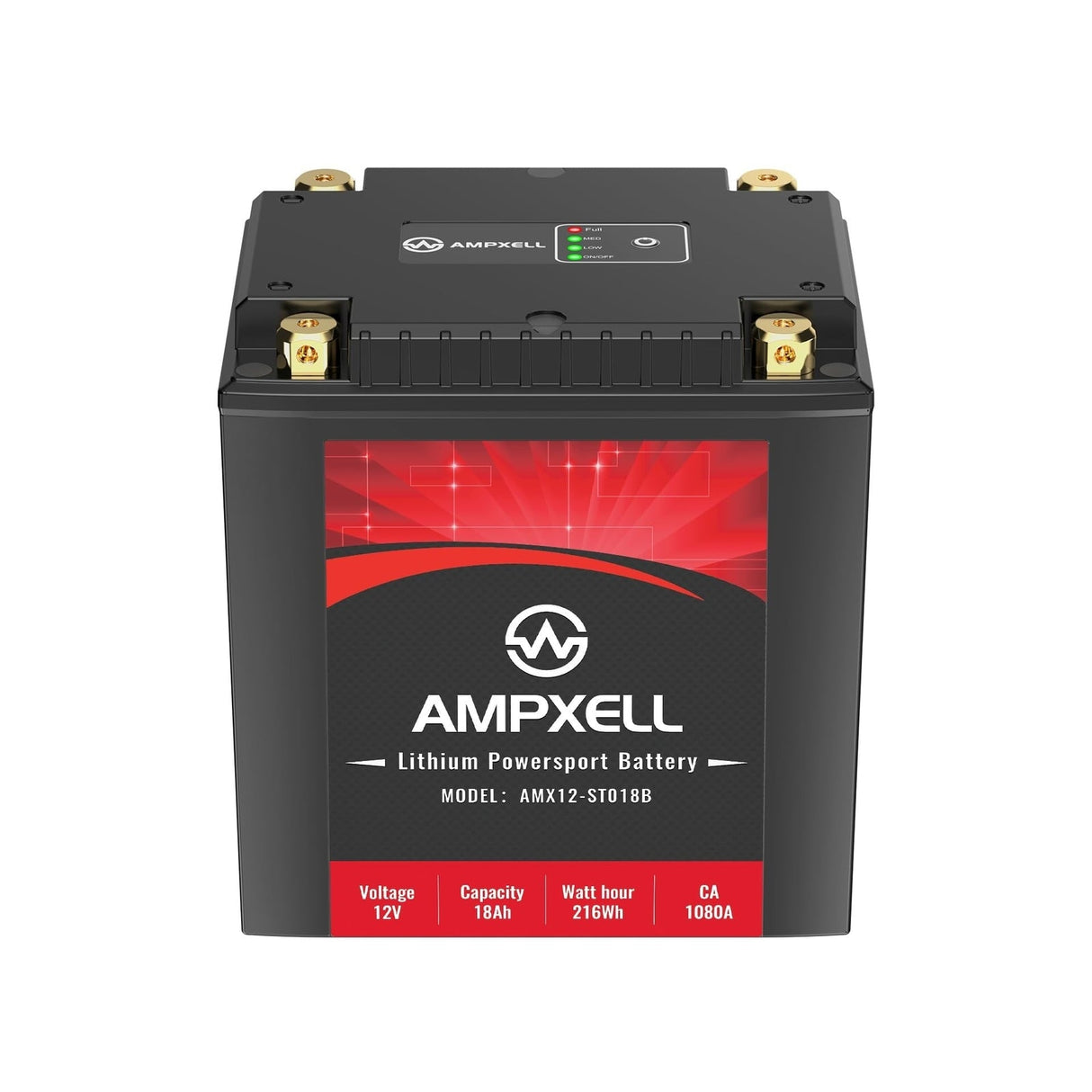 12V 18Ah Lithium Motorcycle Battery YTX30L-BS 1080A High Performance Replacement