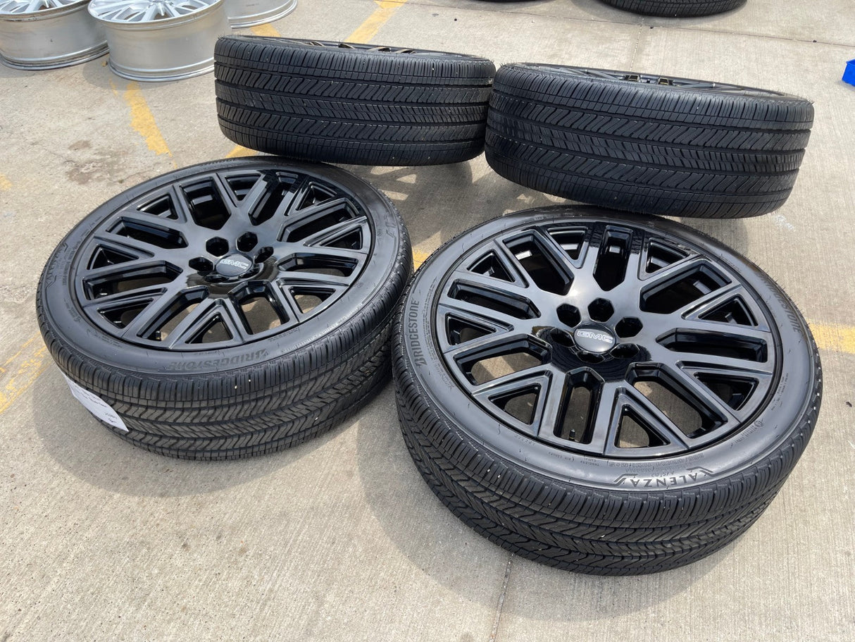 24" GMC Yukon Sierra DENALI OEM wheels rims black 2022 2023 2024 2025 2026 NEW Texas Truck Tire