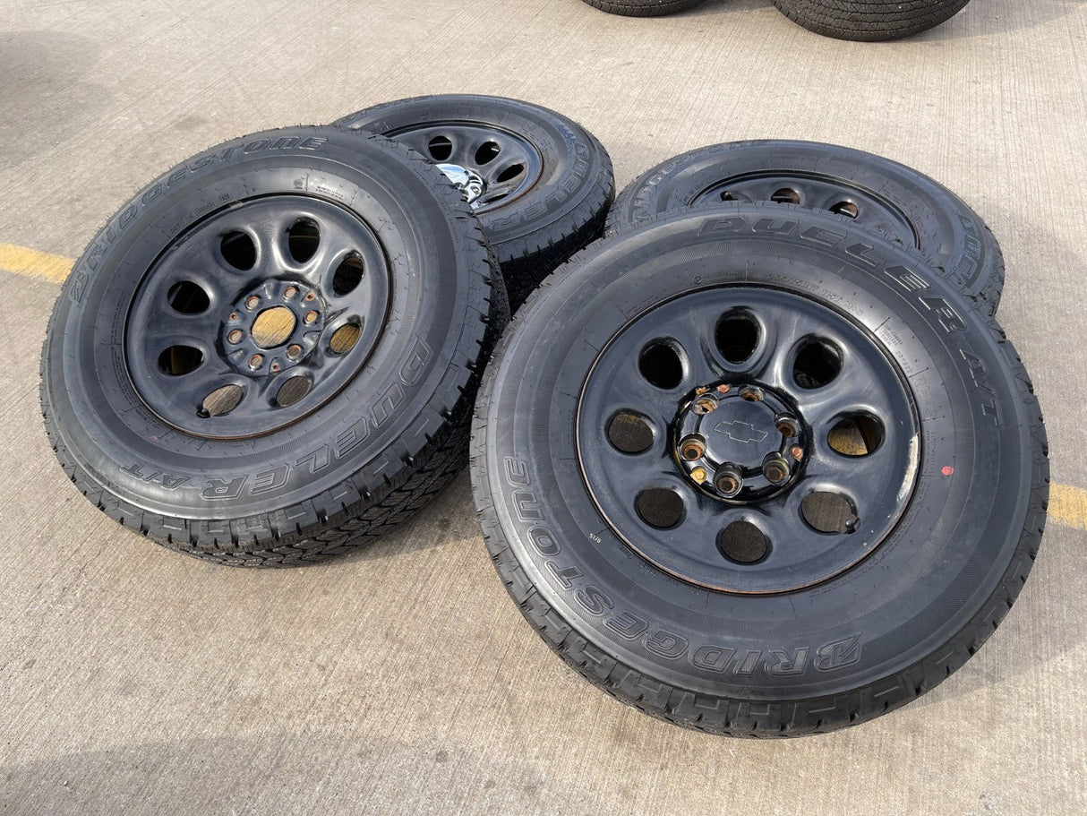 17" Chevy Silverado 1500 Tahoe PPV OEM 5223 8074 wheels rims BRIDGESTONE A/T Texas Truck Tire