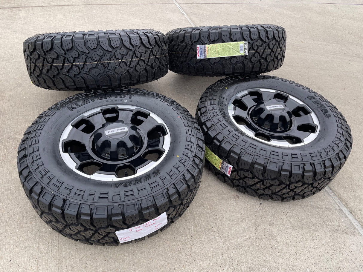 18" Ford F-250 F-350 OEM TREMOR rims wheels 10482 KENDA KLEVER R/T 33" NEW Texas Truck Tire