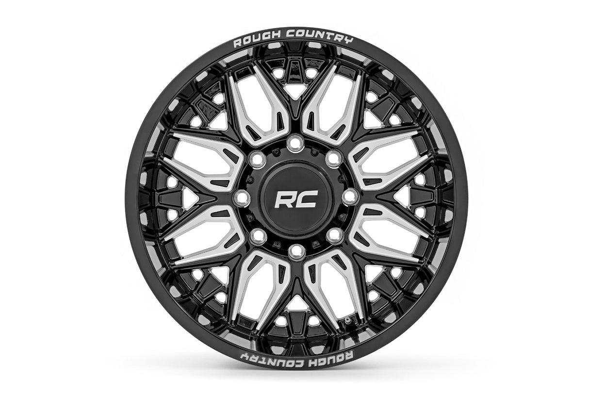 Rough Country 86 Series Wheel Gloss Black Milled 20x10