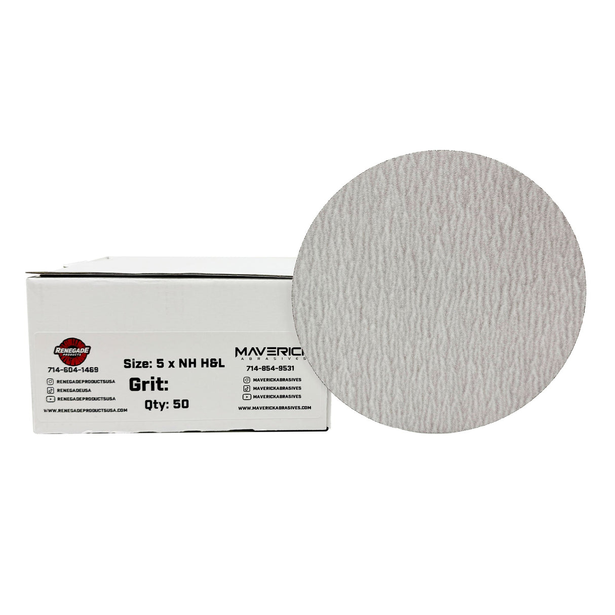 5" and 6" White/Gold Hook & Loop Aluminum Oxide Sanding Discs | Pack of 50