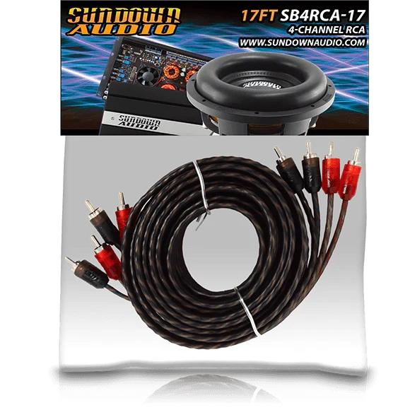 Sundown Audio SB4-17FT 4-Channel RCA Interconnect Cables Sundown Audio