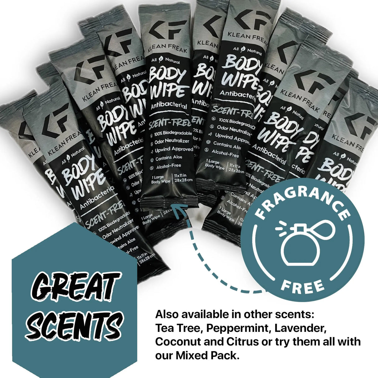 Body Wipes - 12 Pack Klean Freak