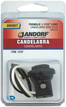 JANDORF Socket Phenolic W/Ring Candelabra 1-7/32". 60473 Jandorf