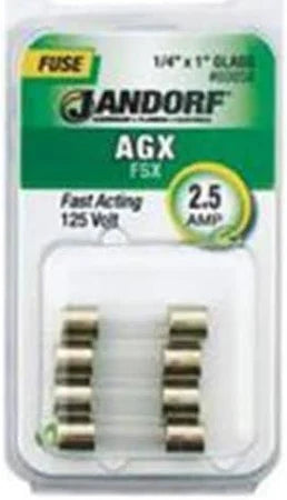 Jandorf Fast Acting 250 Volt 2.5 Amp Fuse #60658 Jandorf