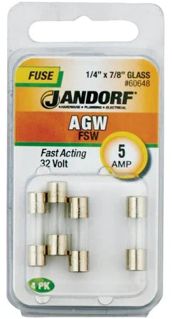 Jandorf Fast Acting 32 Volt 5 Amp Fuse #60648 Jandorf