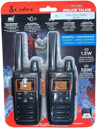 Cobra RX380 Walkie Talkies TekShack