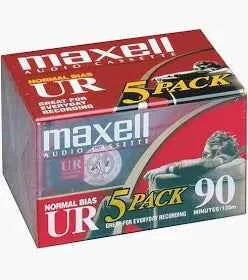 Maxell® UR90 90-Minute Normal-Bias Cassette Tape (5 Pack) TekShack