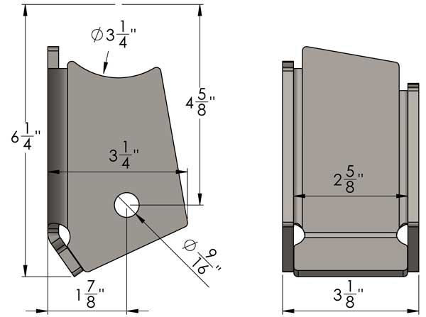 Dana 60 Narrow Lower Control Arm Bracket Kit