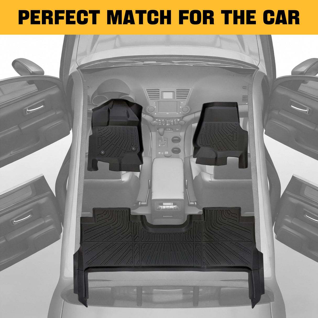 Trucktok 2015-2025 Ford F150 / F-150 Lightning SuperCrew Cab With Seat Storage All-Weather TPE Floor Mats TruckTok