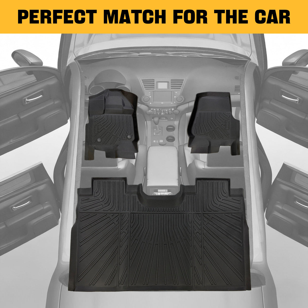 Trucktok 2015-2025 Ford F150 / F-150 Lightning SuperCrew Cab Without Seat Storage All-Weather TPE Floor Mats TruckTok