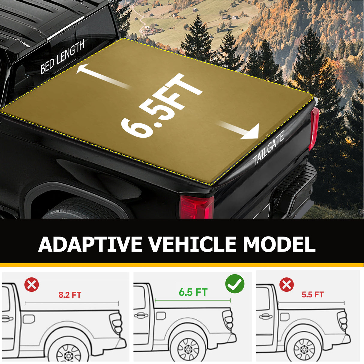 Trucktok 2004-2014 Ford F150 6.5FT Soft Roll Up Tonneau Cover Truck Bed TruckTok