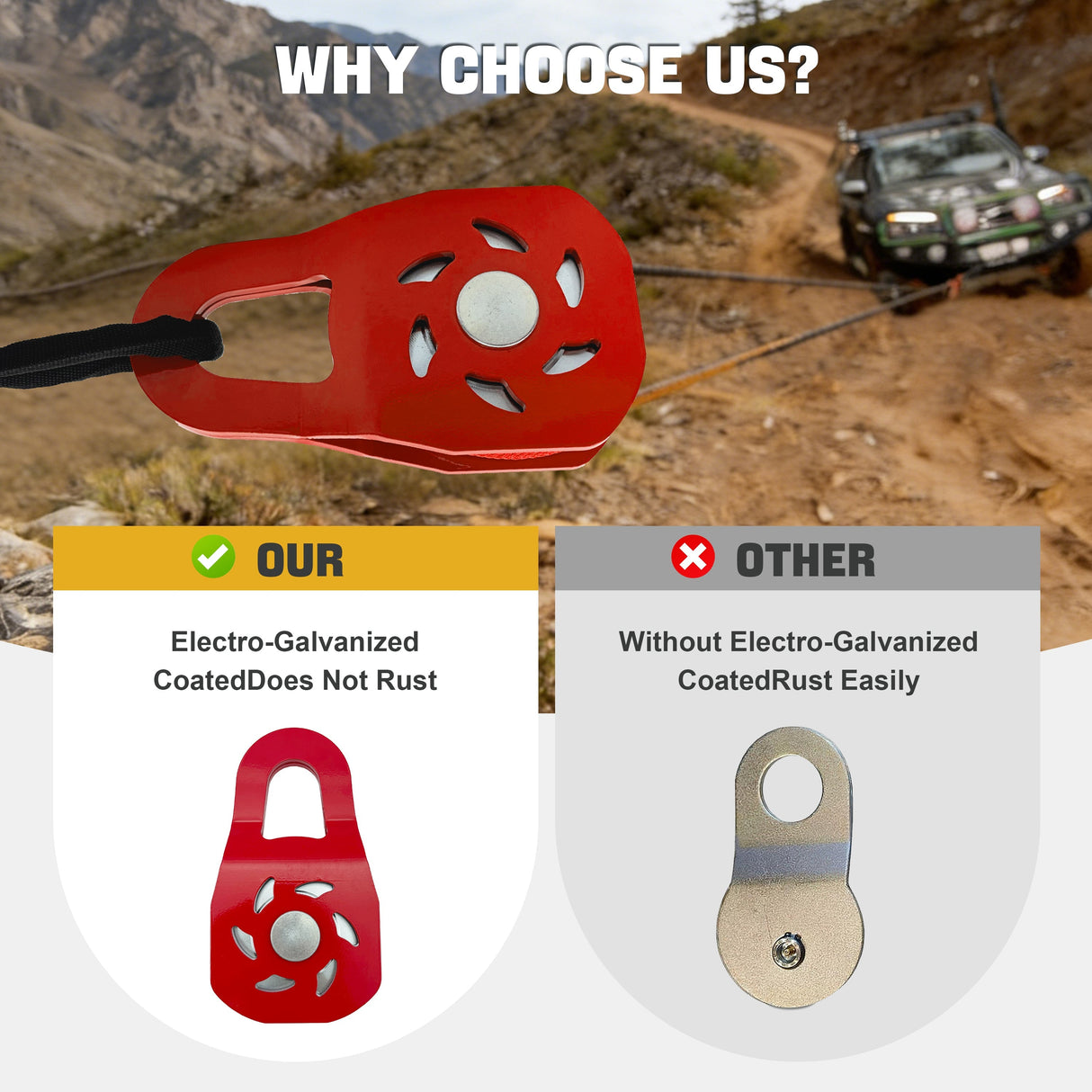 Trucktok 10 Ton Winch Snatch Block 22,000 lbs Heavy Duty Off-Road Recovery Pulley TruckTok