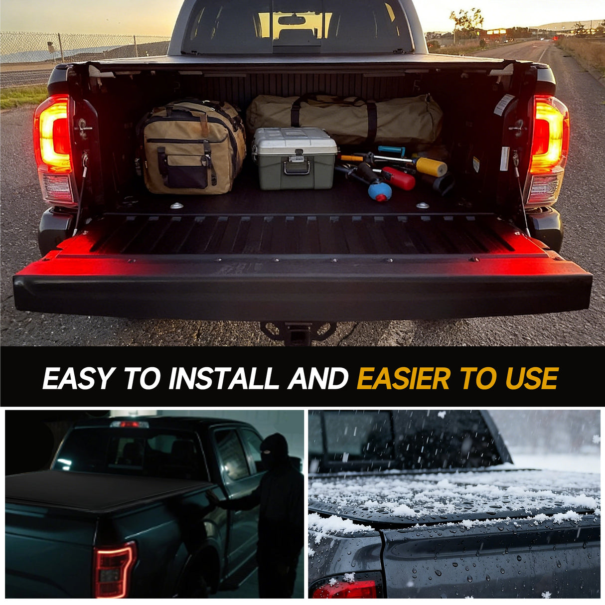 Trucktok 2020-2025 Chevy Silverado Sierra 6.9FT Soft Roll Up Tonneau Cover Bed TruckTok