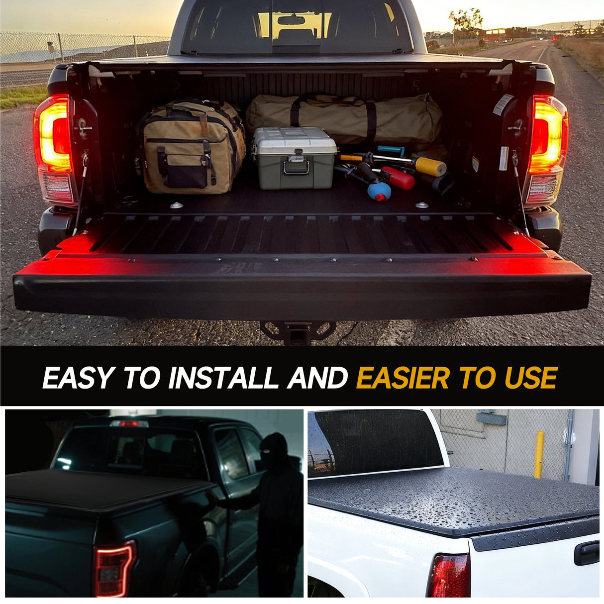 Trucktok 2014-2025 Chevy Silverado Sierra 8FT Soft Roll Up Tonneau Cover Bed TruckTok