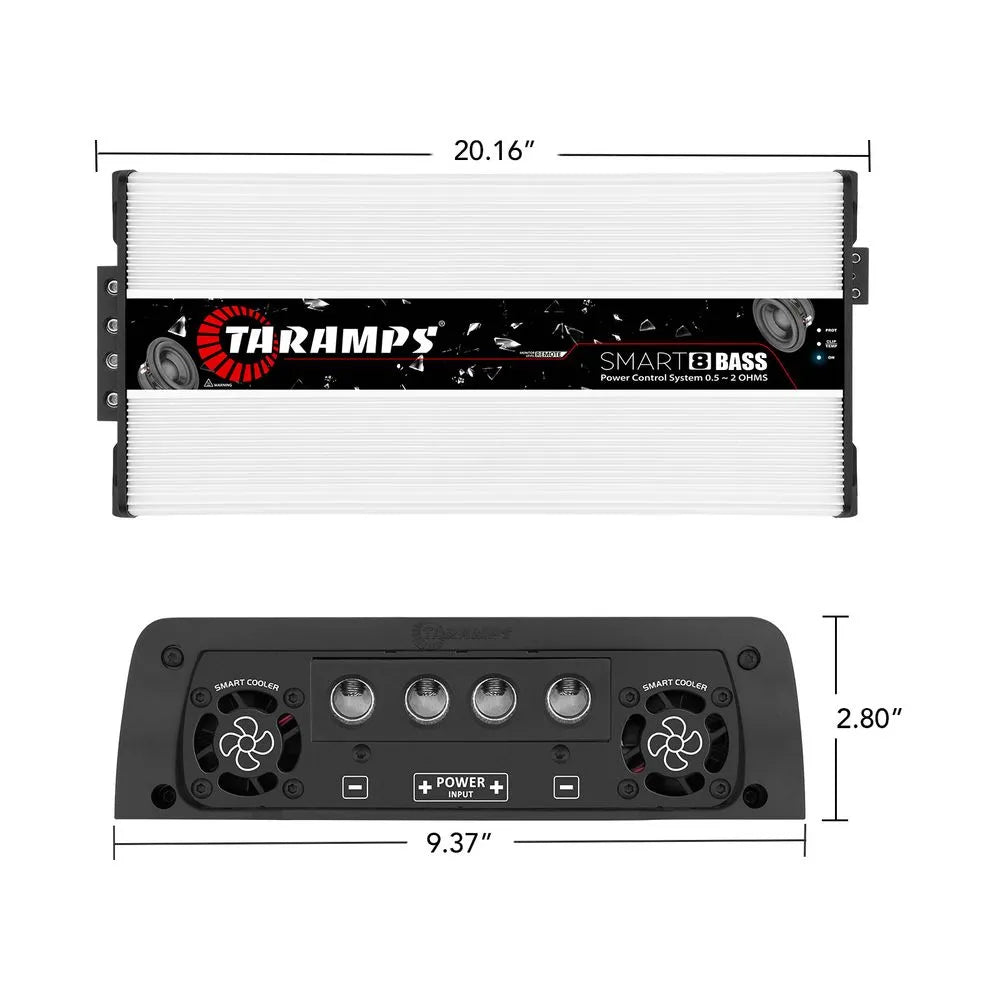Taramps Smart 8 Bass | 8000W RMS Monoblock Amplifier 0.5-Ohm~2-Ohm Taramps