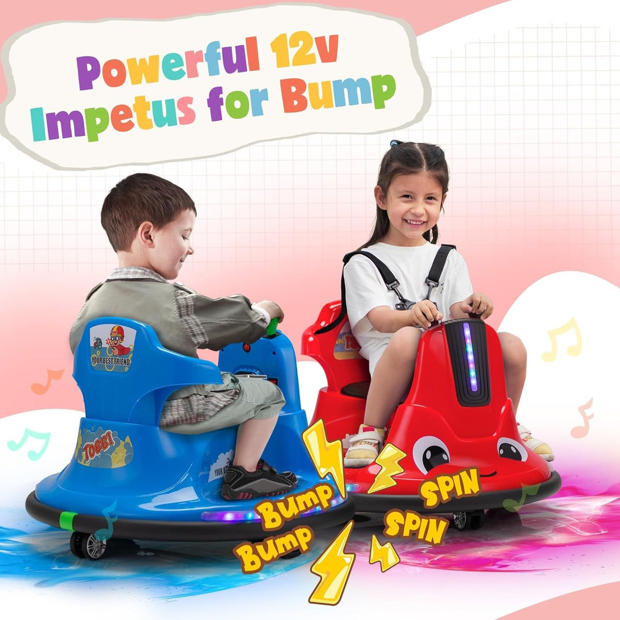 12V Electric Snail Baby Bumper Car Ride-On Toy with Remote Control for Kids
