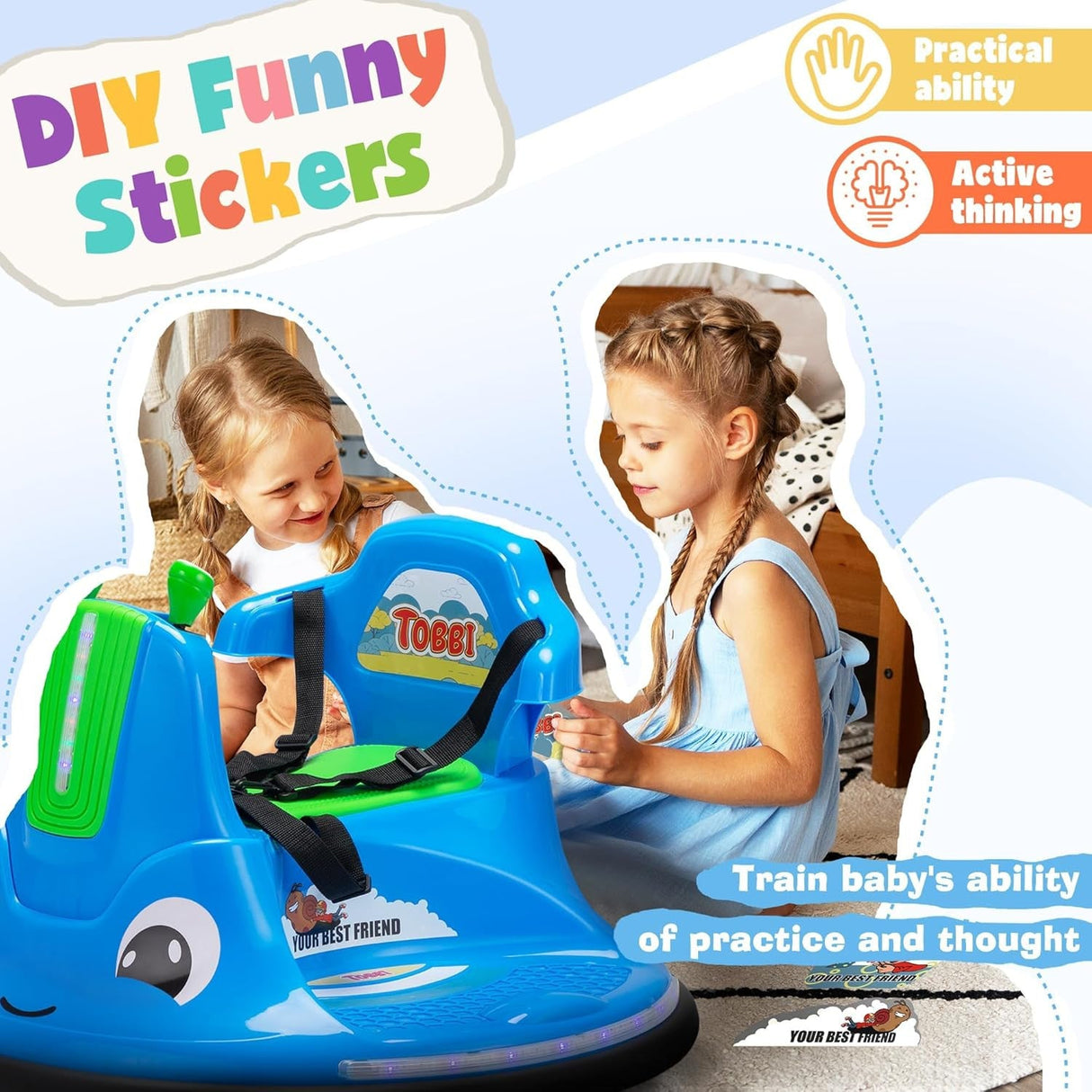 12V Snail Baby Bumper Electric Ride-On Car for Kids with Remote Control