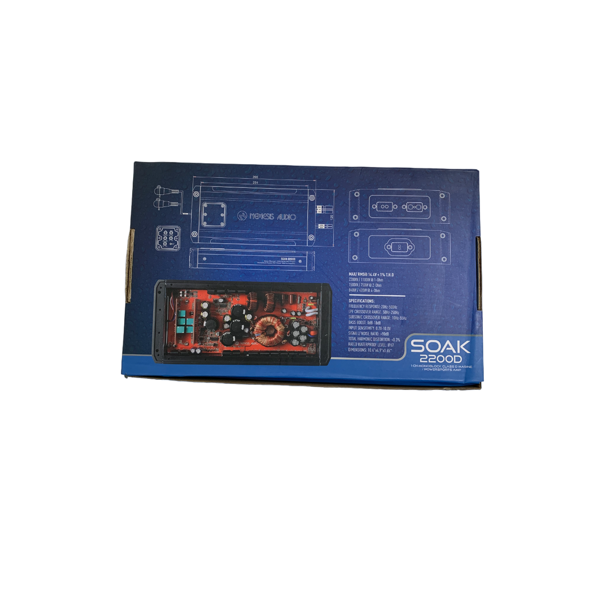 Nemesis Audio SOAK-2200D 1100W RMS Class D Monoblock Marine Powersports Amplifier Nemesis Audio