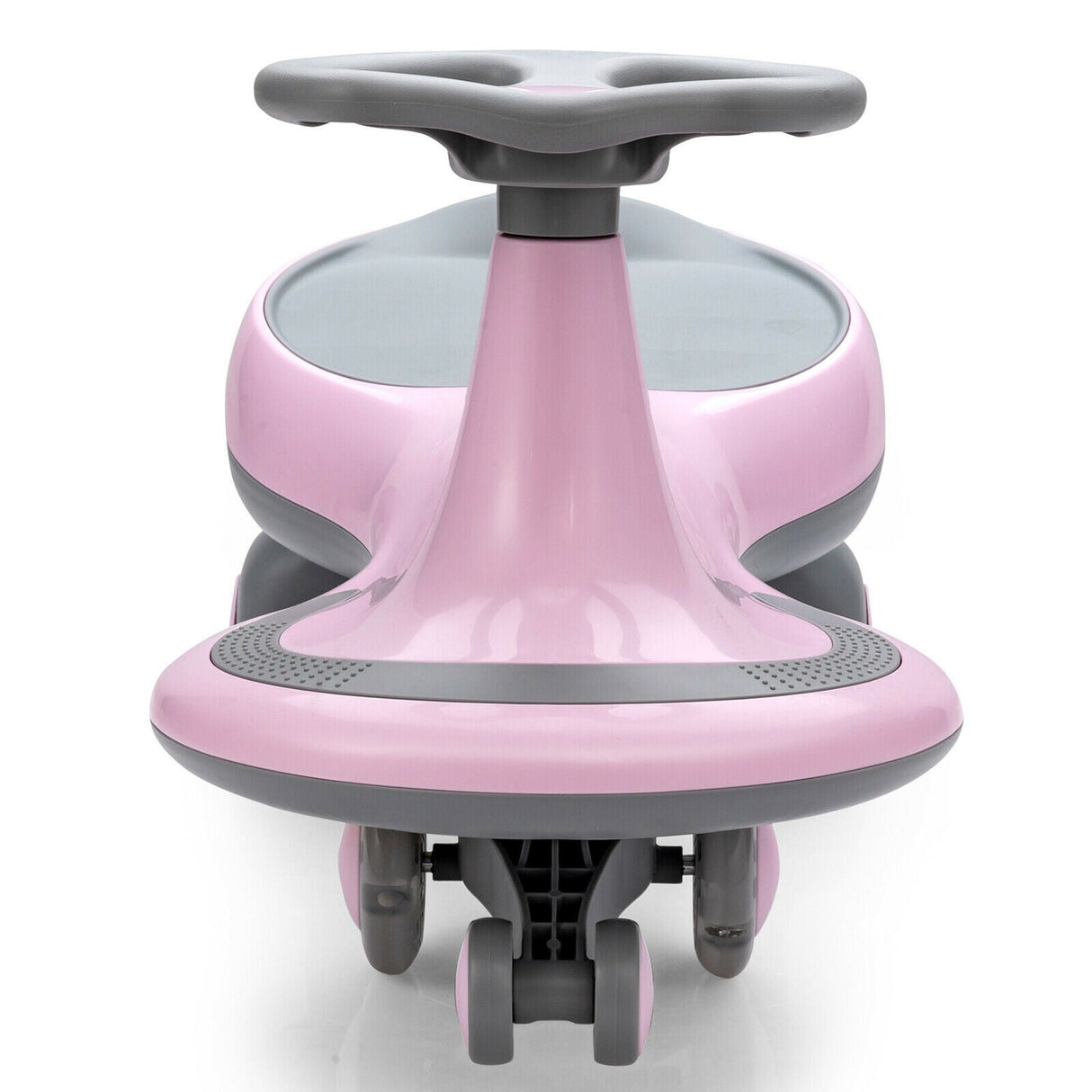 Sparkling Pink Wiggle Car Ride-on Toy for Toddlers and Kids with Flashing Wheels