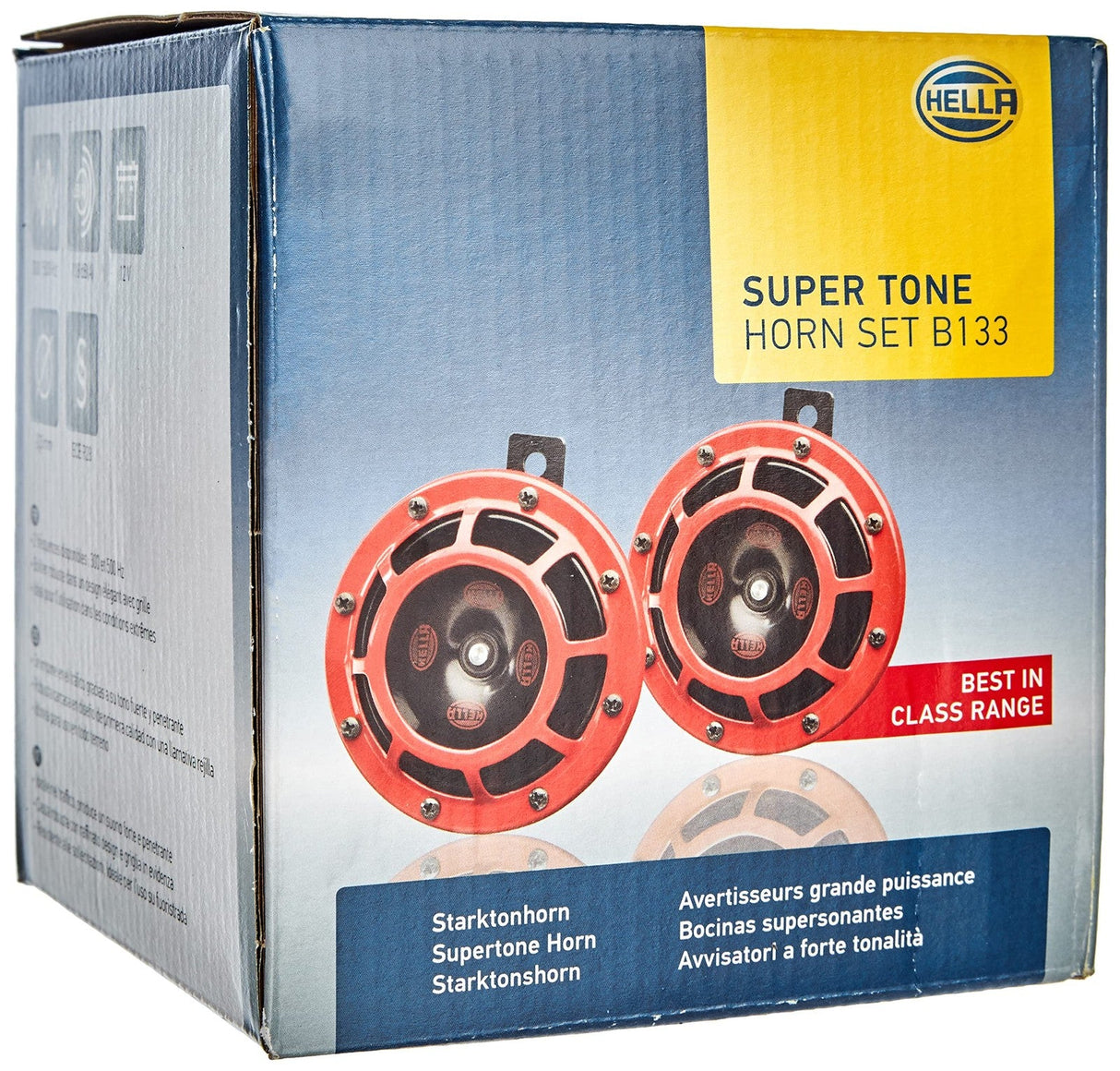 Red 12V High and Low Frequency Super Tone Horn Set