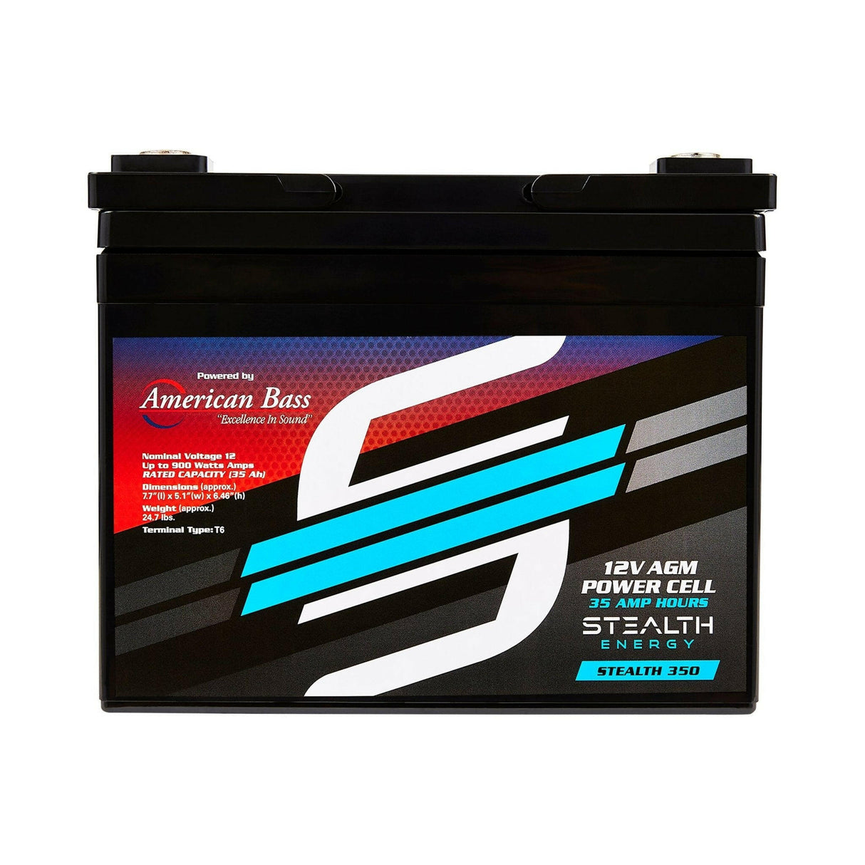 ST-350 American Bass Audio Stealth 350 | 35Ah AGM Battery | Maintenance-Free, Sealed Power for Car Audio & More