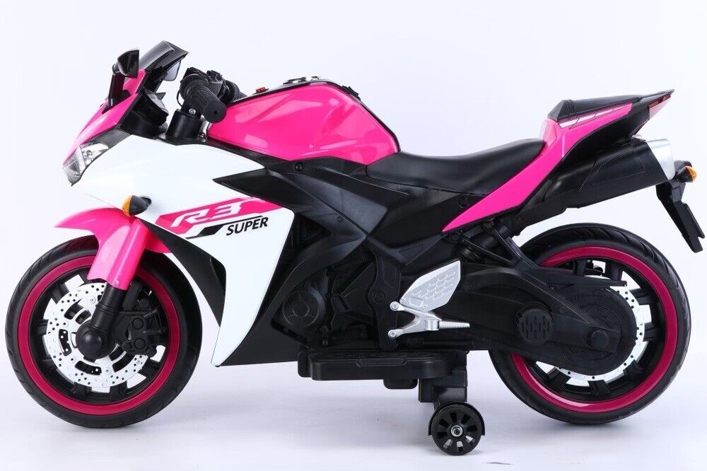 Super R3 Kids Electric Ride-On Bike with LED Lights - 12V Battery Powered Toy
