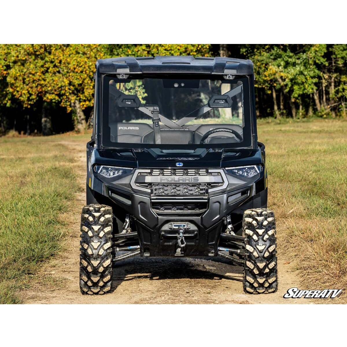 SuperATV 2017+ Polaris Ranger XP 1000 MaxDrive Power Flip Glass Windshield