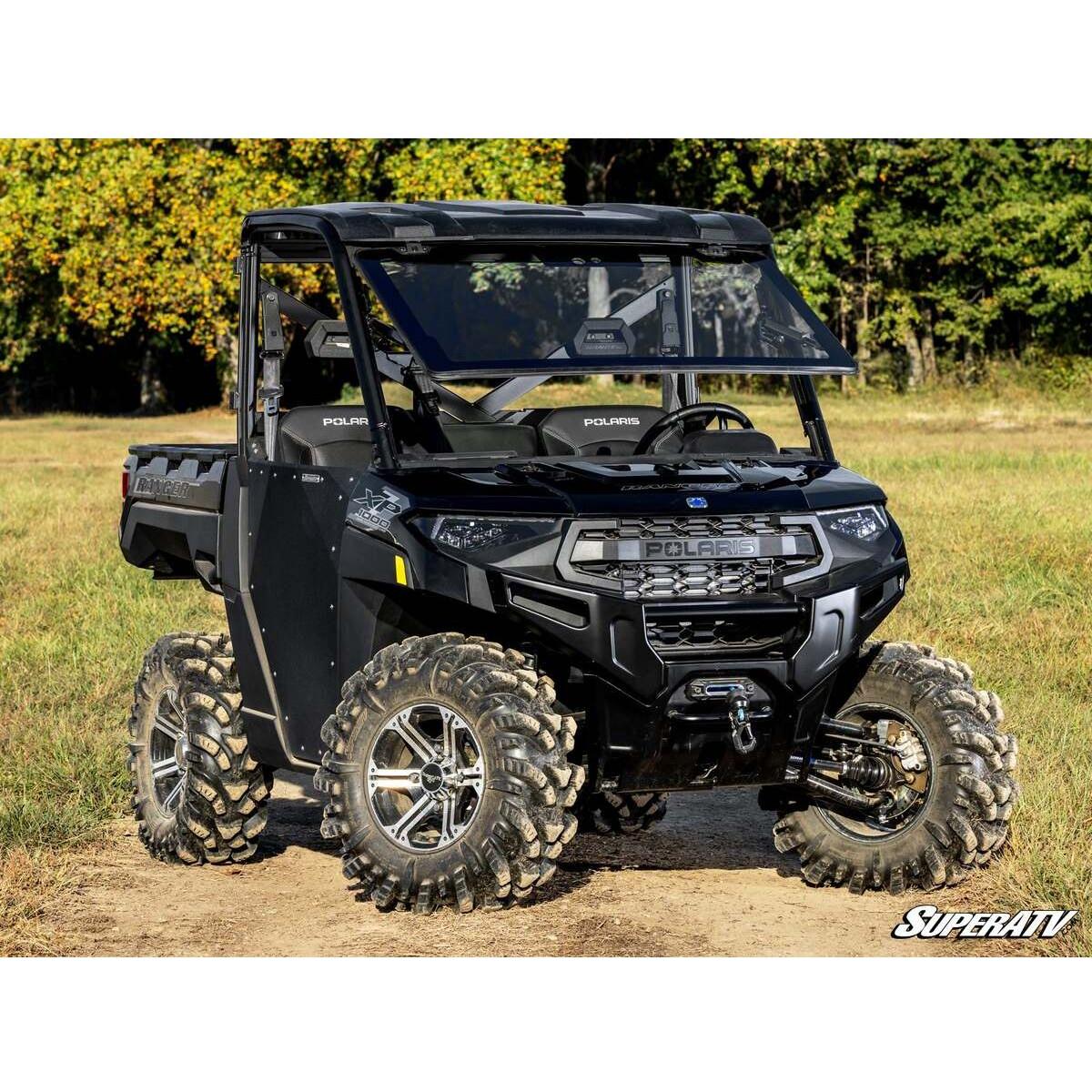 SuperATV 2017+ Polaris Ranger XP 1000 MaxDrive Power Flip Glass Windshield