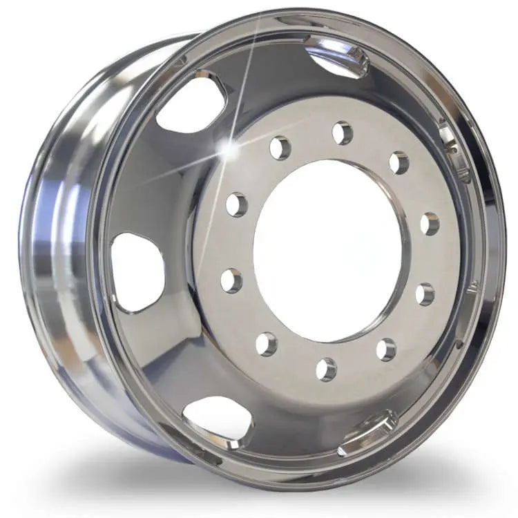 22.5 x 8.25 Kenworth Stylized 2pcs Truck Wheels Forged Aluminum Rims Both-Side Polished Mirror 7 Holes