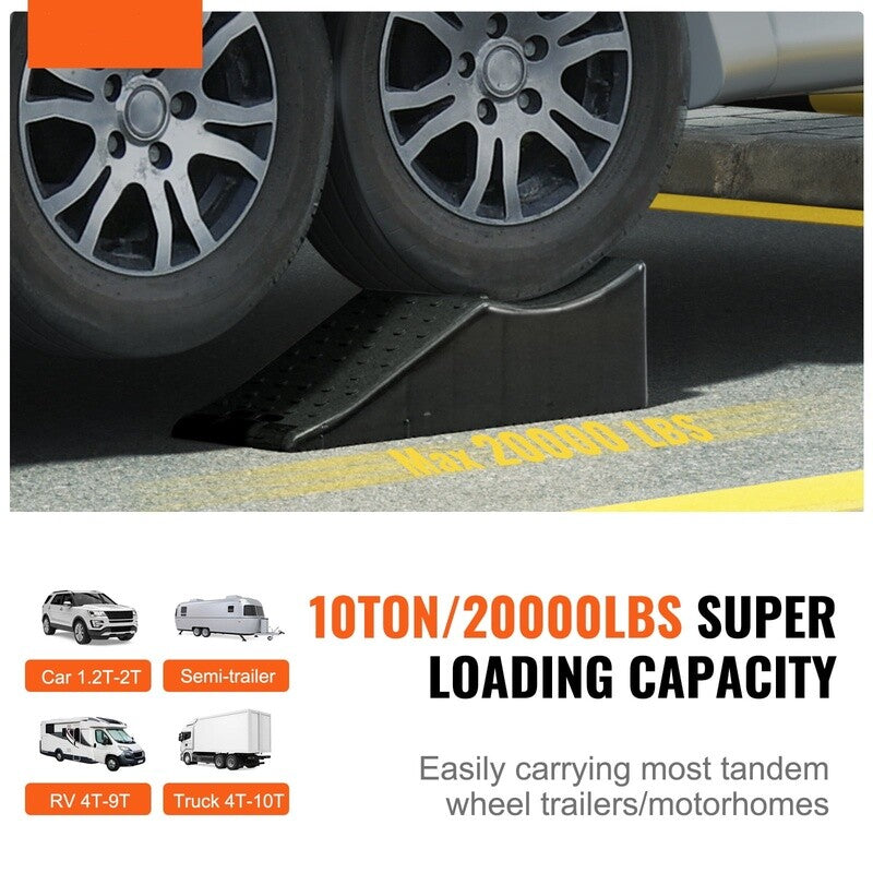 Heavy Duty Tandem Wheel Ramp for Car Service Tire Change 20000 lbs Capacity