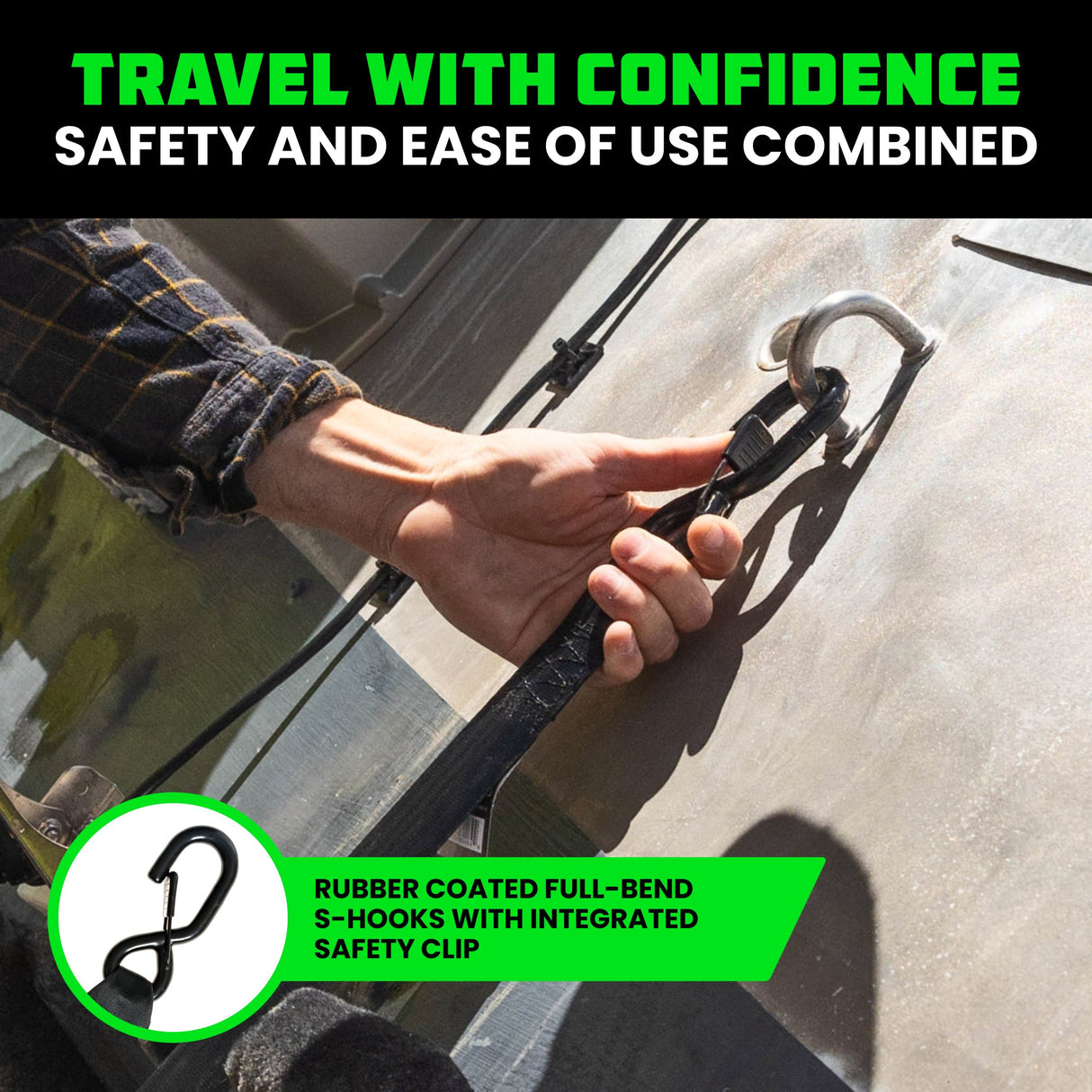 2" x 43" Retractable Transom Tie-Down Straps (2-Pack)