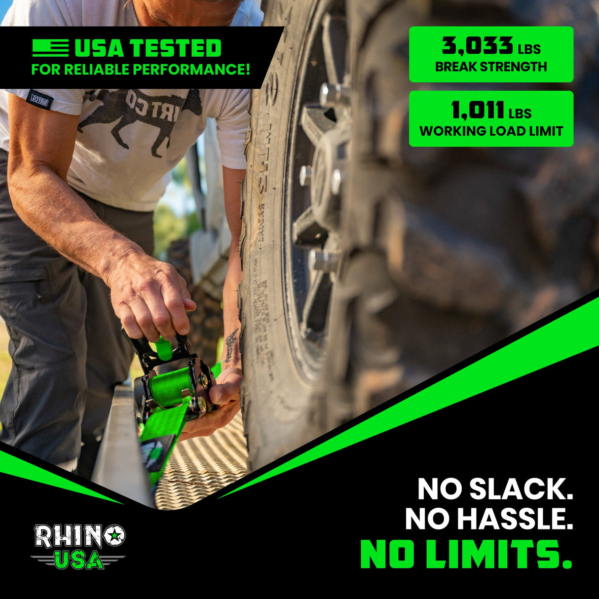 2" x 10' Retractable Ratchet Straps